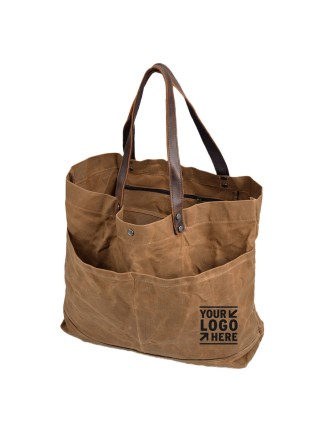 Waxed Canvas Travel Tote Bag