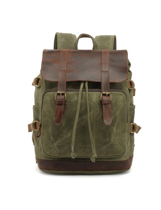 Leather Trim Casual Backpack