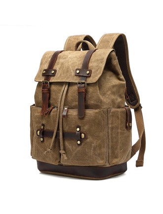 Canvas Leather Backpack