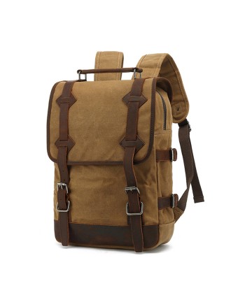 Vintage Canvas Leather Backpack