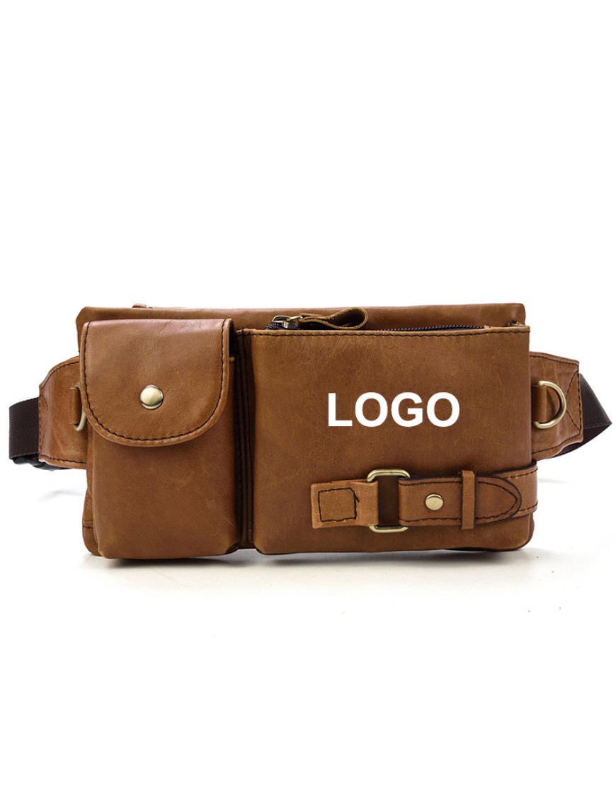 Outdoor Hiking Leather Waist Bag